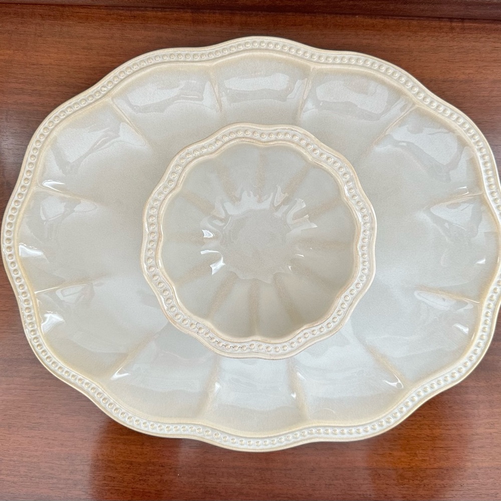 Beautiful platter and dip bowl